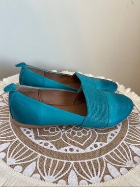 BUENO Women's Flats Shoes Turkish LEATHER Teal Green SIZE 36